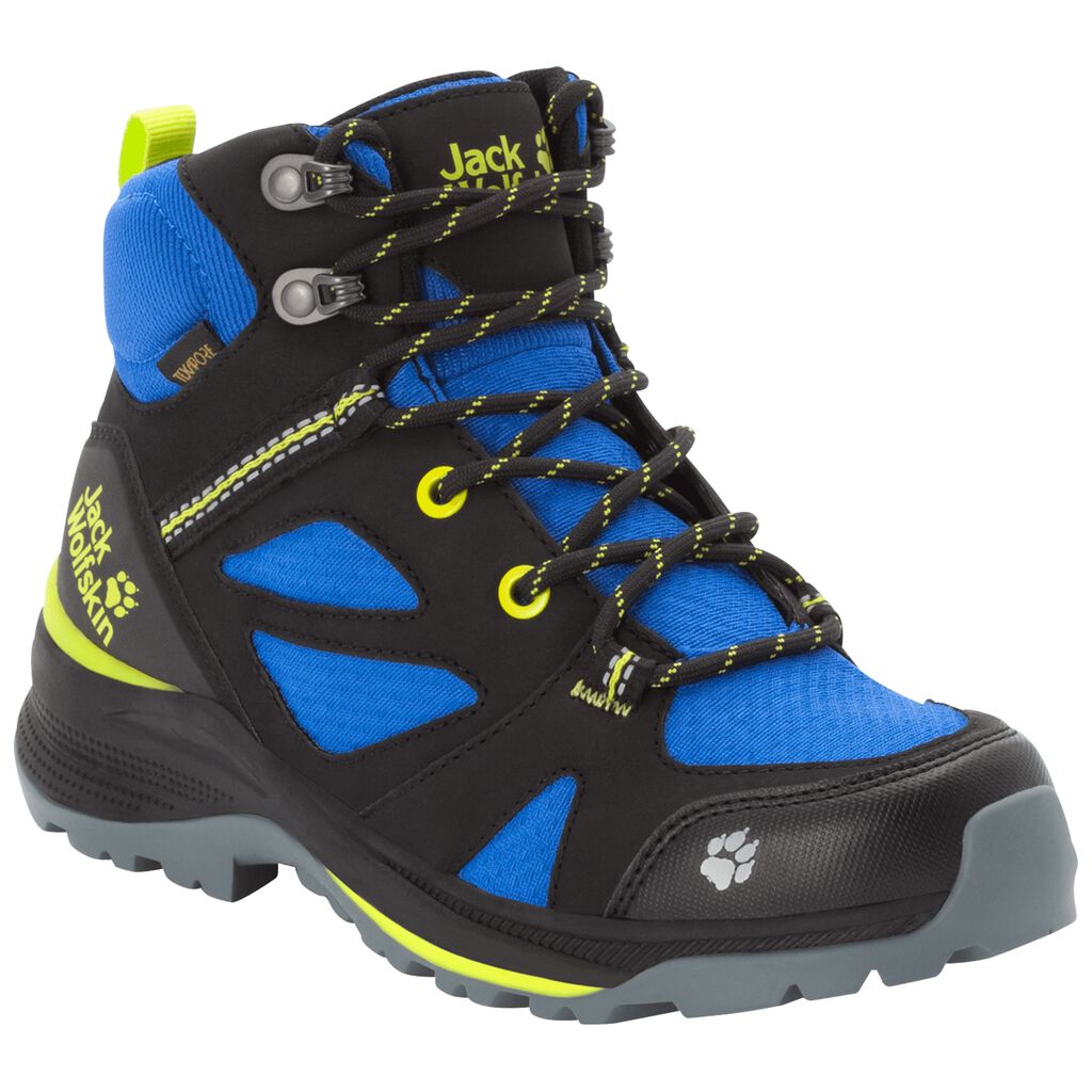 Jack Wolfskin FORCE STRIKER TEXAPORE MID ορειβατικα παπουτσια παιδικά μαυρα/μπλε | GR0156683